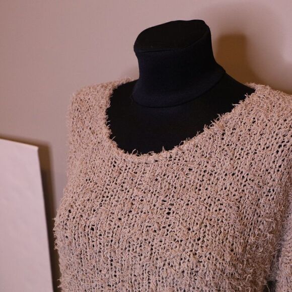 Vince Open Knit Taupe Sweater Sz S - Picture 5 of 6